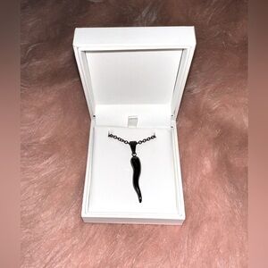 Men’s Gun Metal Cornicello Italian Horn with chain